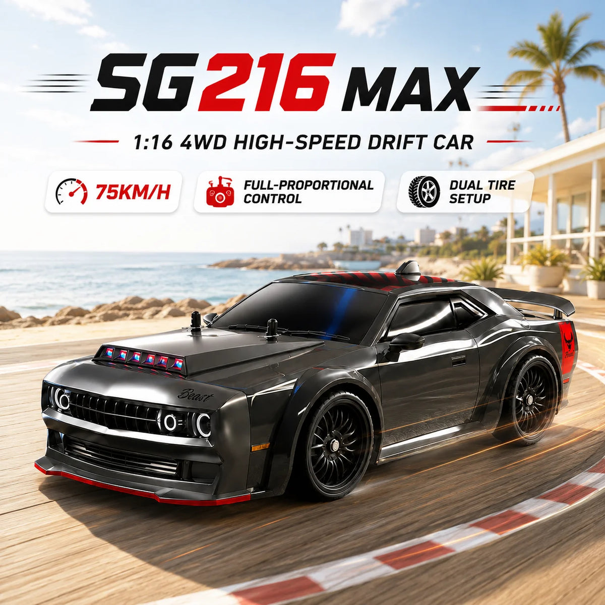 ZNLYRION Brushless 4WD Remote Control Drift Racing Car With Lights