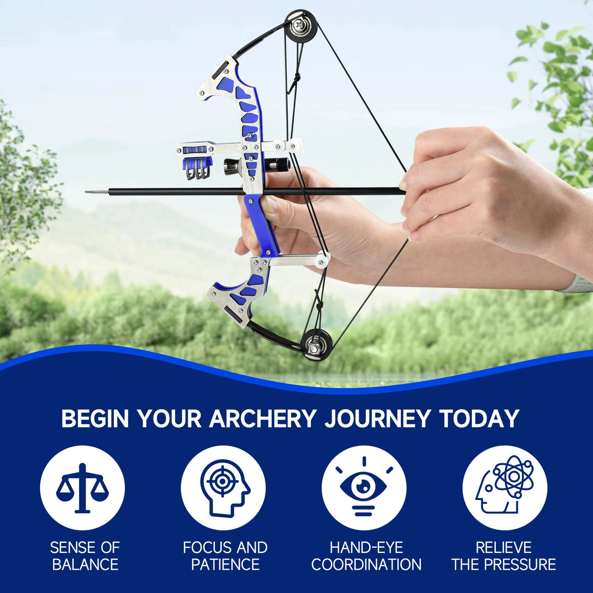 Metal Compound Bow Set For Archery Practice And Outdoor Gifts