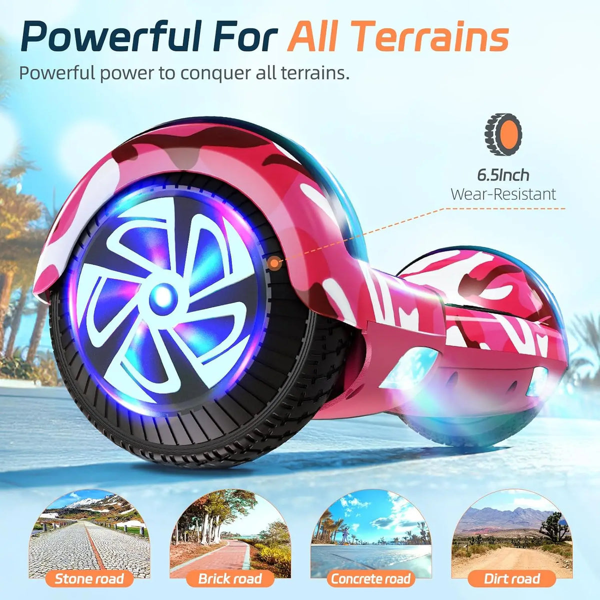 Bluetooth Electric Scooter With Dual Motor And LED Lights