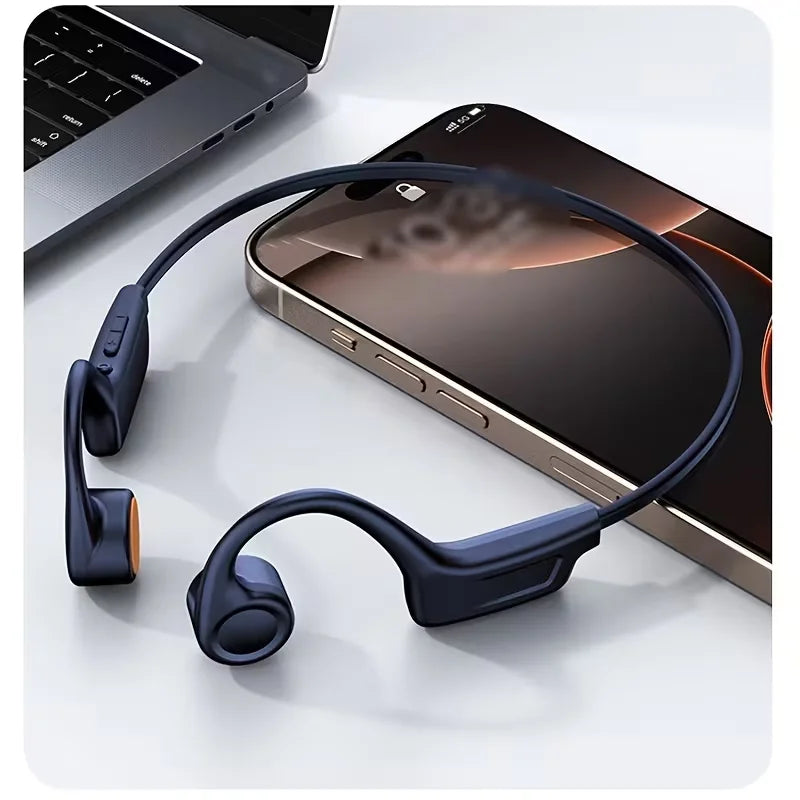 Open Ear Bone Conduction Bluetooth Headphones With Mic For Sports