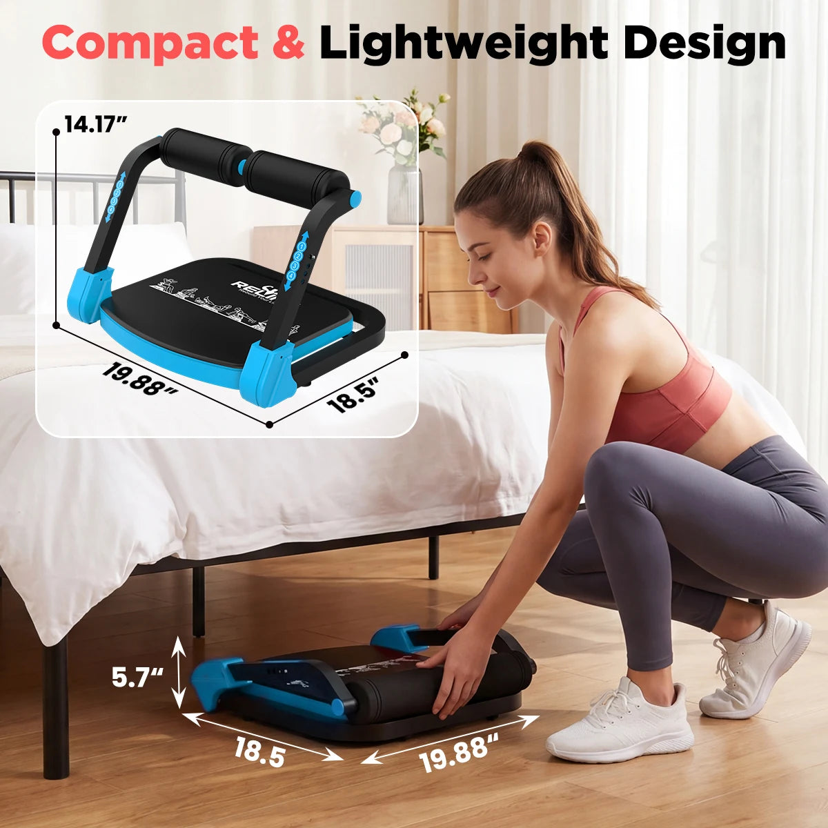 Relife Automatic Rebound Sit Up Machine Foldable Adjustable Core Trainer