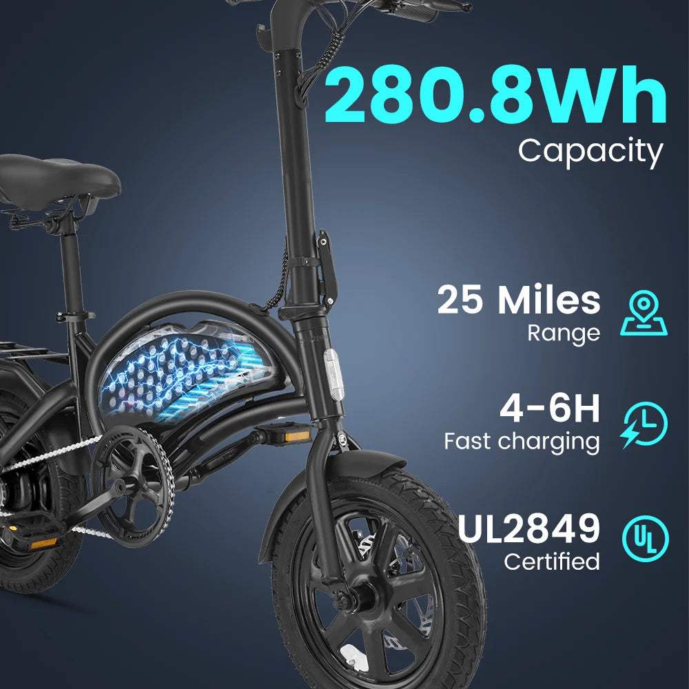 Dyu D3F Compact Folding Electric Bike For Urban Commuting