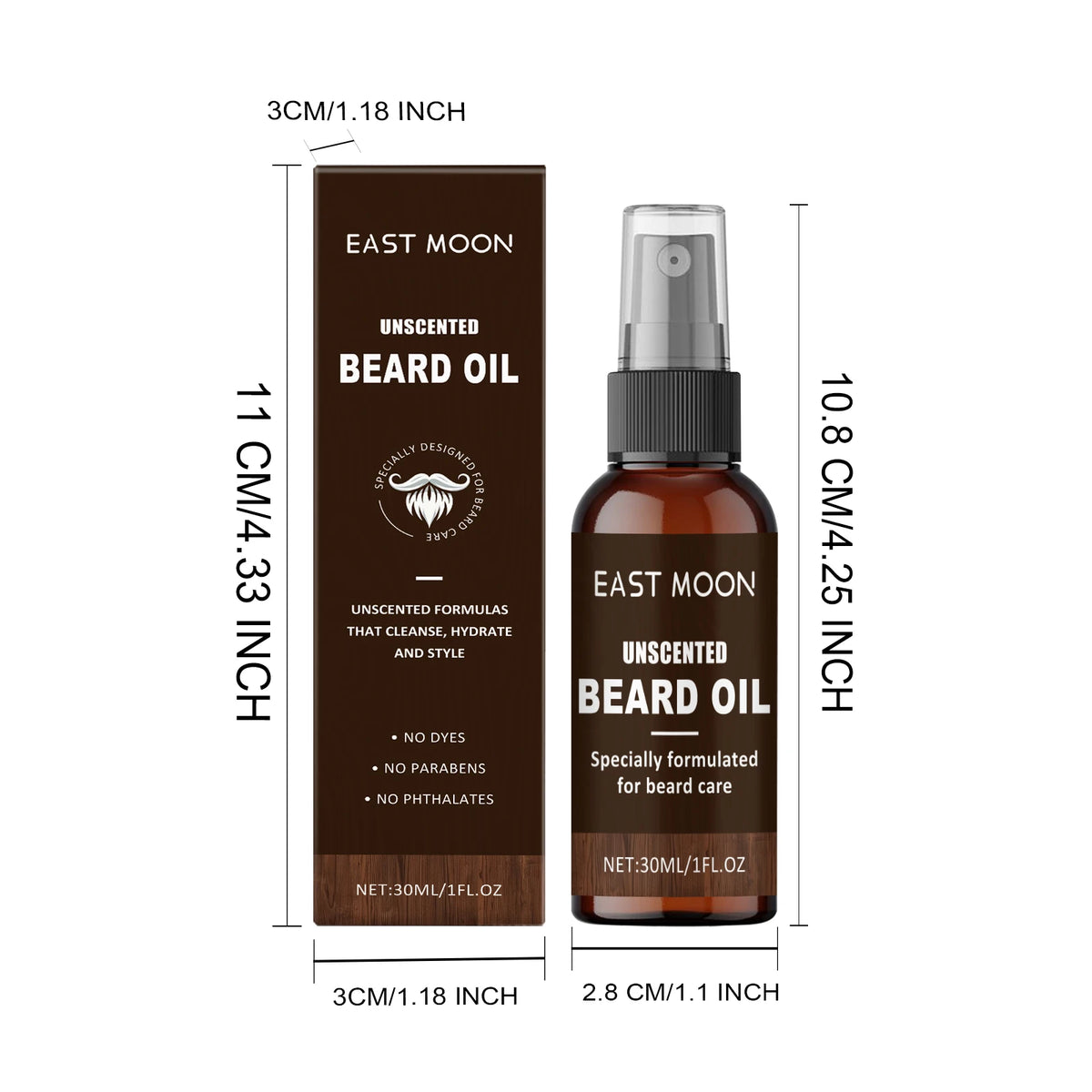 East Moon Unscented Olive Oil Beard Care Oil Moisturizing