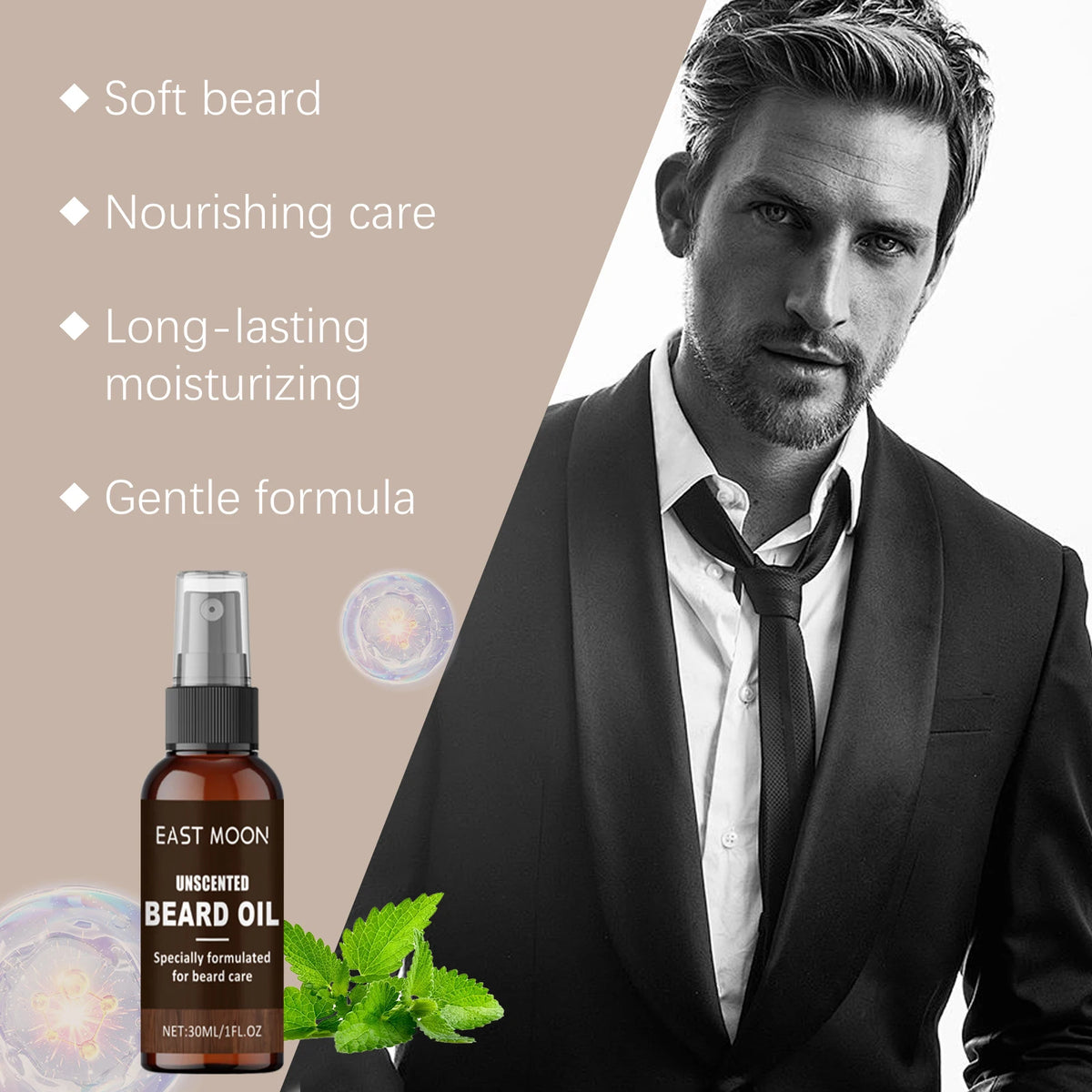 East Moon Unscented Olive Oil Beard Care Oil Moisturizing