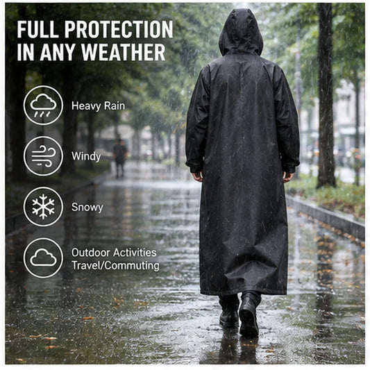 Unisex Heavy Duty Waterproof Raincoat With Durable Windproof Shell