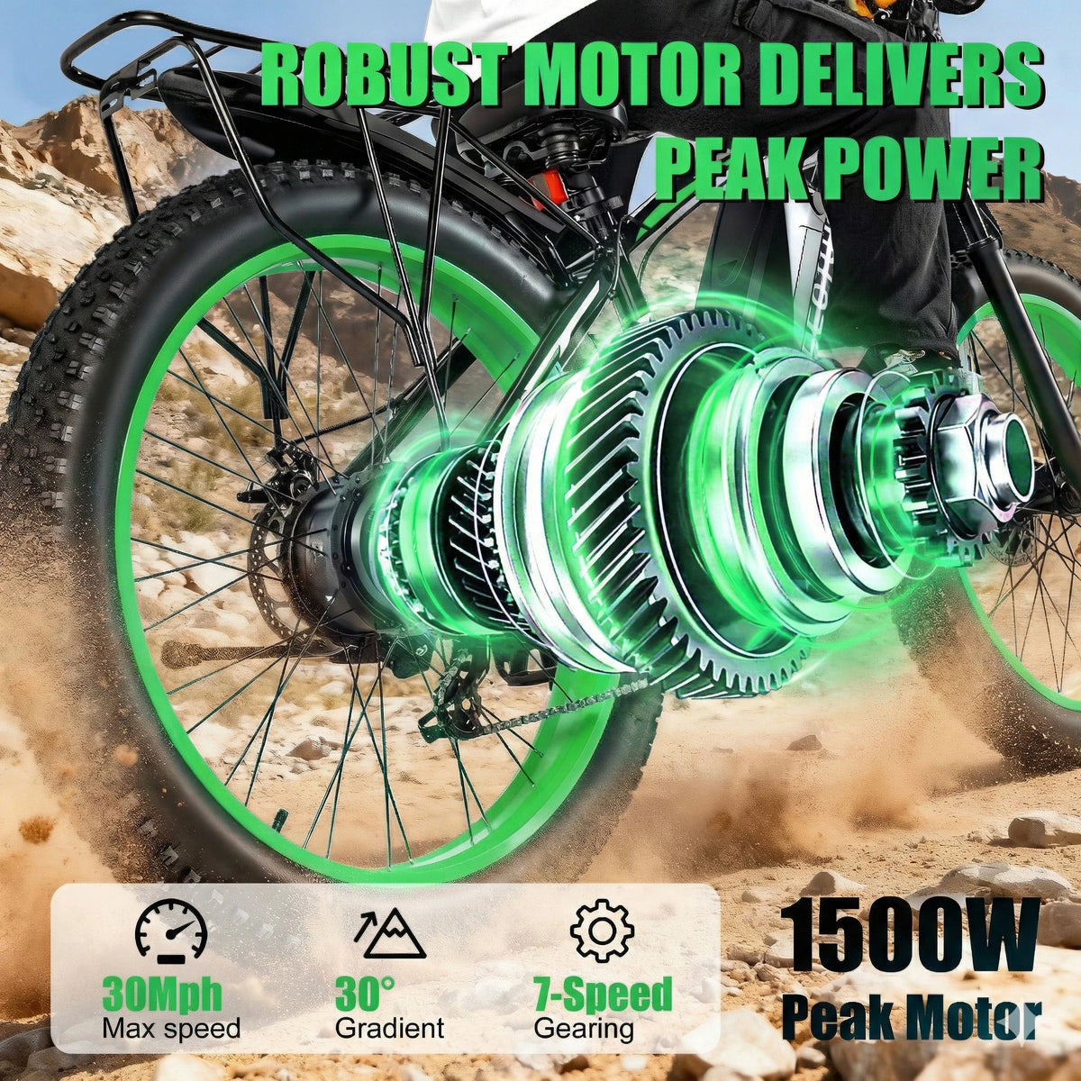 Adults 1000W Fat Tire Electric Bike With 48V Rechargeable Battery