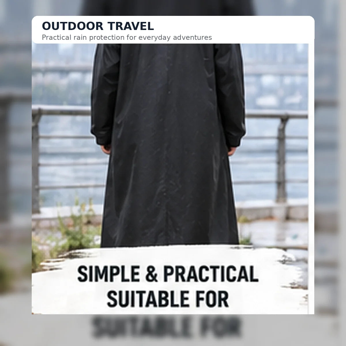 Unisex Heavy Duty Waterproof Raincoat With Durable Windproof Shell