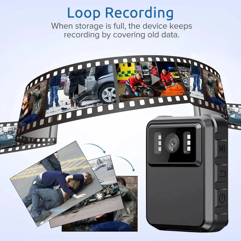 1080P HD WiFi Body Camera With Screen And Night Vision