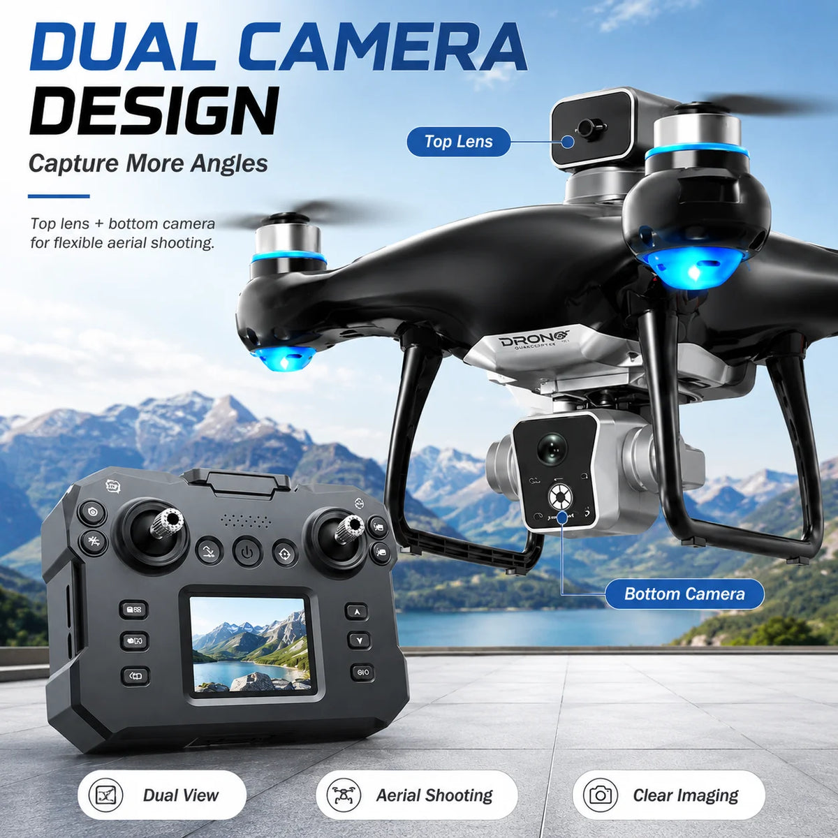 ZNLYRION Brushless Drone With Dual Camera And 360 Obstacle Avoidance