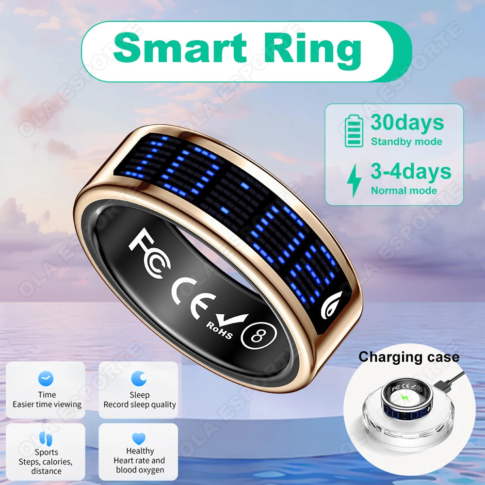 Smart Ring With Digital Display And Real Time Health Monitoring