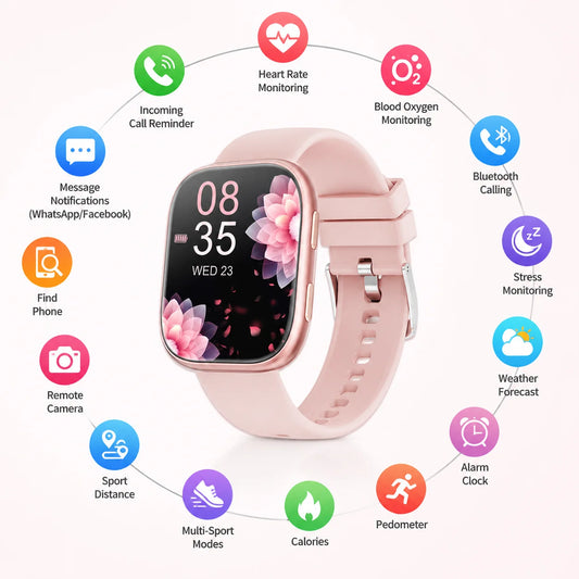 Waterproof Bluetooth Smartwatch With Heart Rate Monitor And Sport Modes