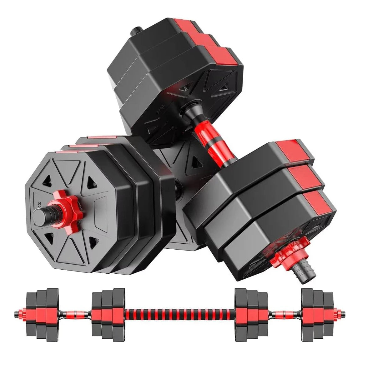 Adjustable 3 In 1 Dumbbell To Barbell Fitness Set