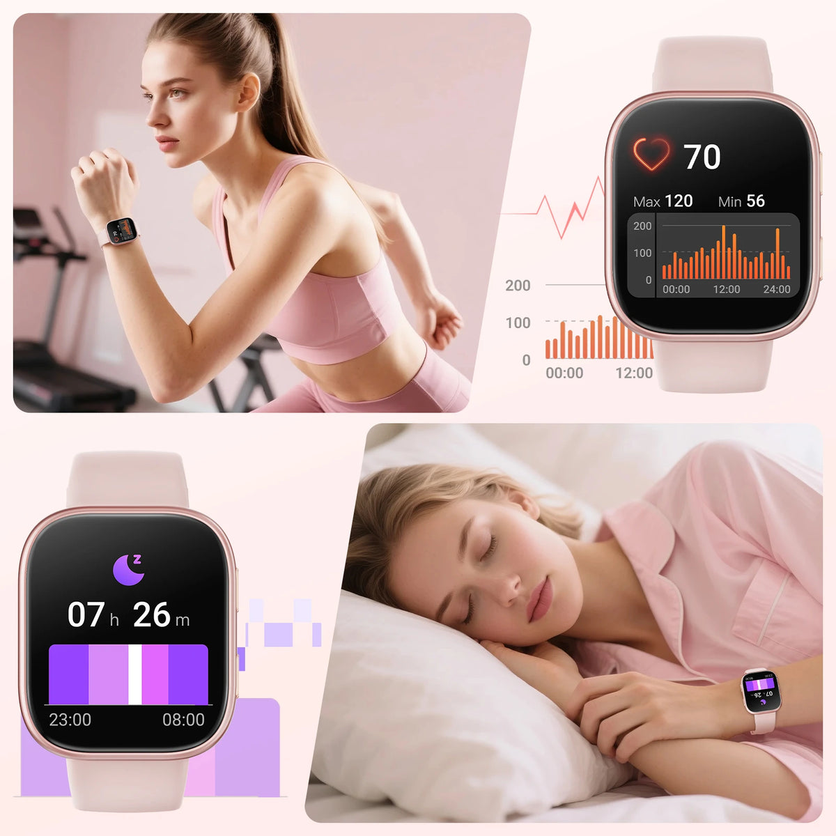 Waterproof Bluetooth Smartwatch With Heart Rate Monitor And Sport Modes