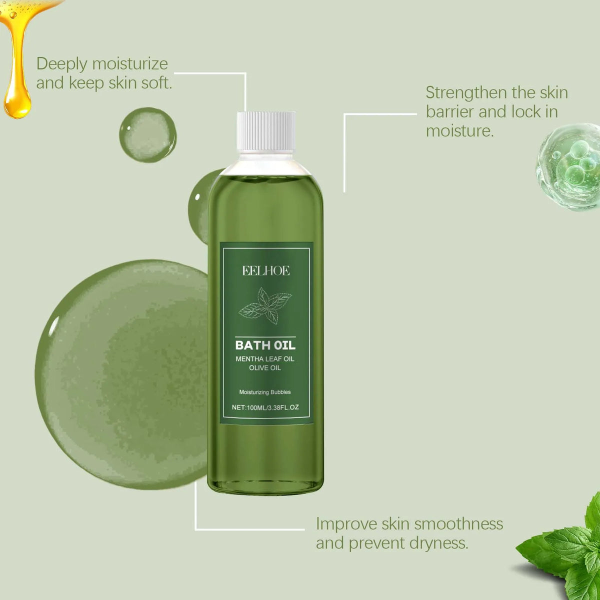 Eelhoe Essential Oil For Bubble Bath Moisturizing Cleansing Skincare Formula