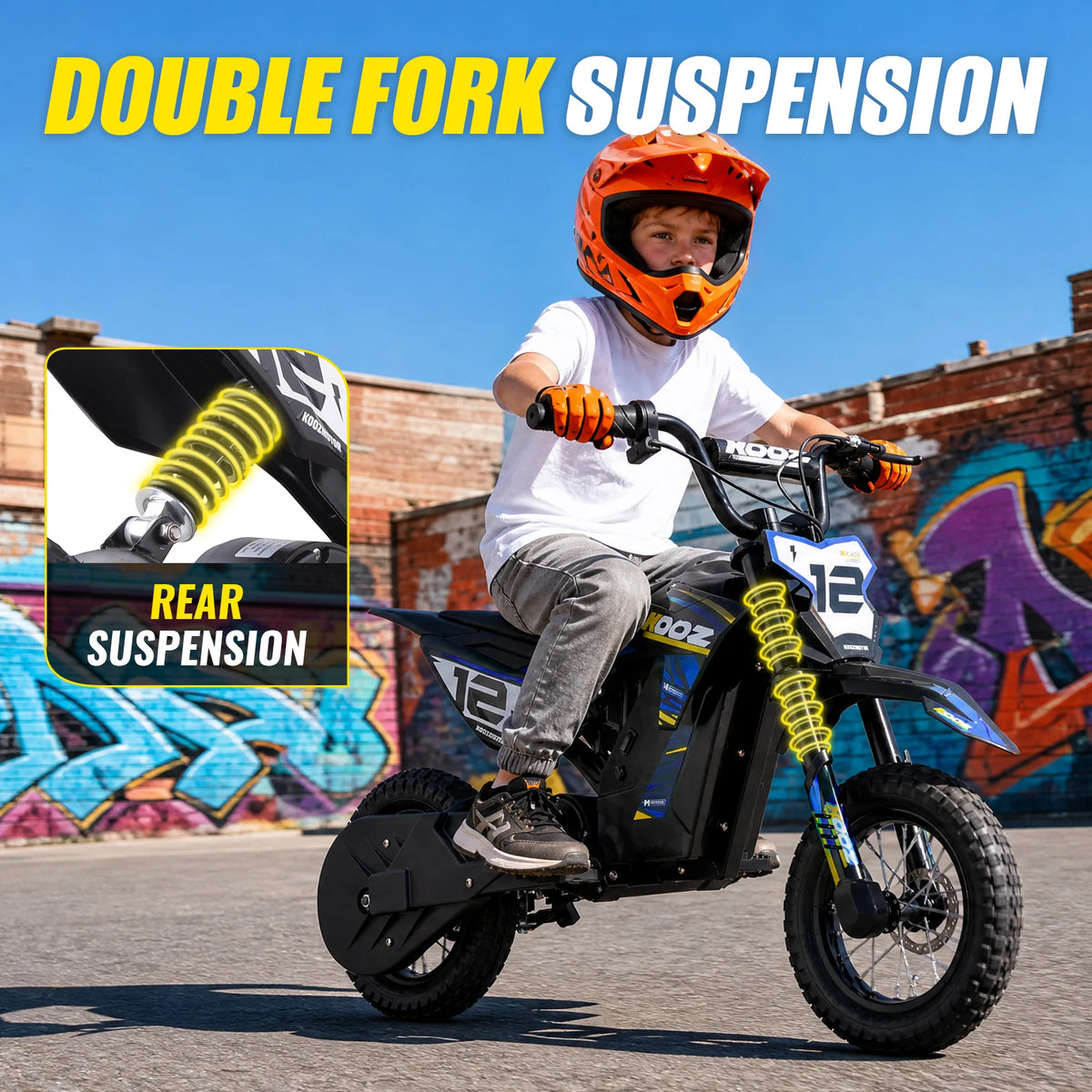 KOOZ Kids Electric Dirt Bike With Powerful 750W Motor Engine