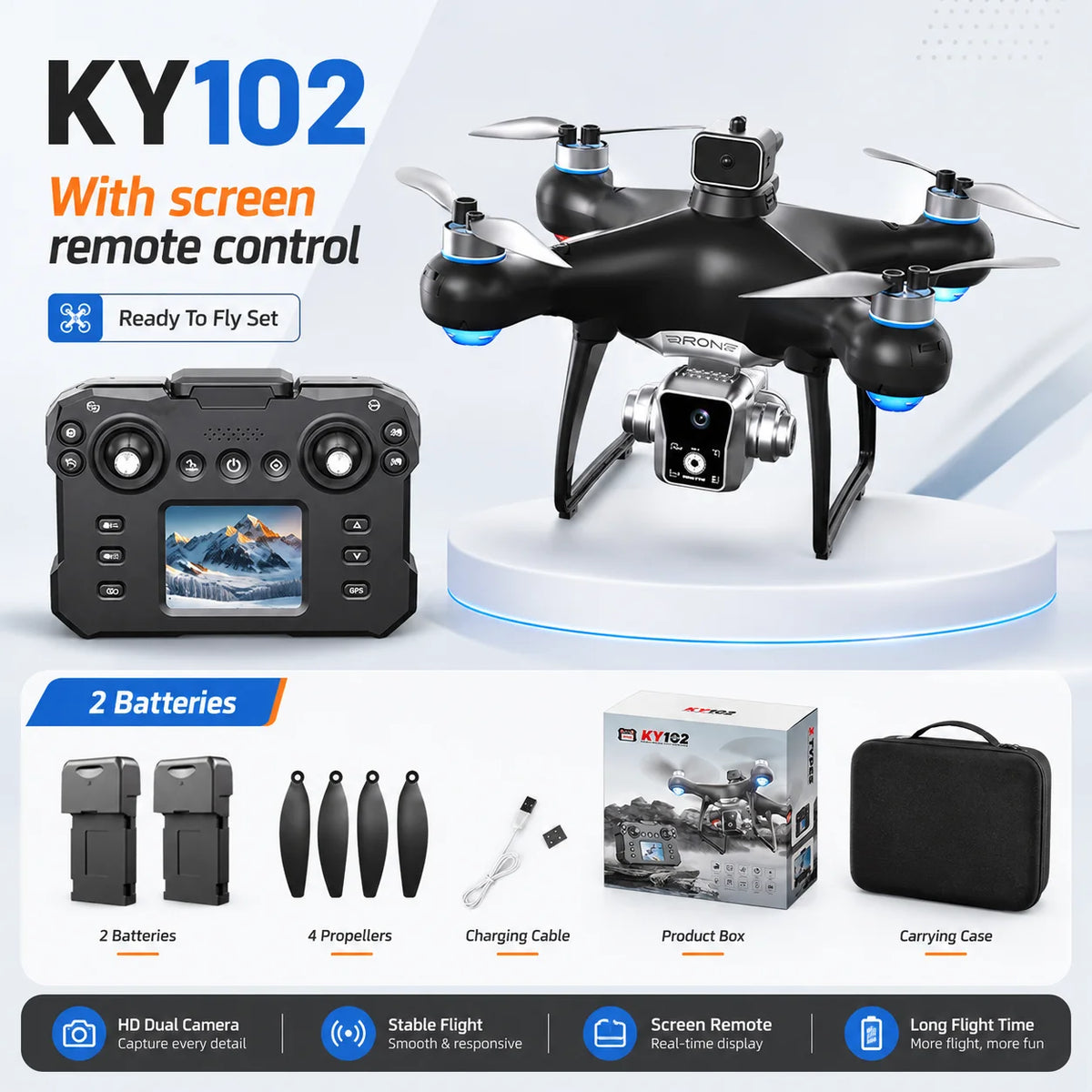 ZNLYRION Brushless Drone With Dual Camera And 360 Obstacle Avoidance