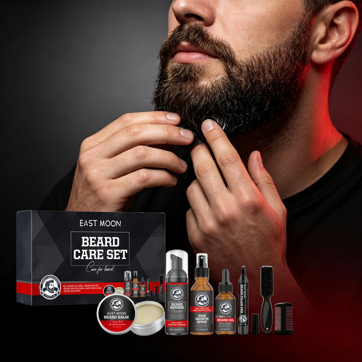 Men's Beard Care Set with Jojoba Oil Smoothness Repair Formula