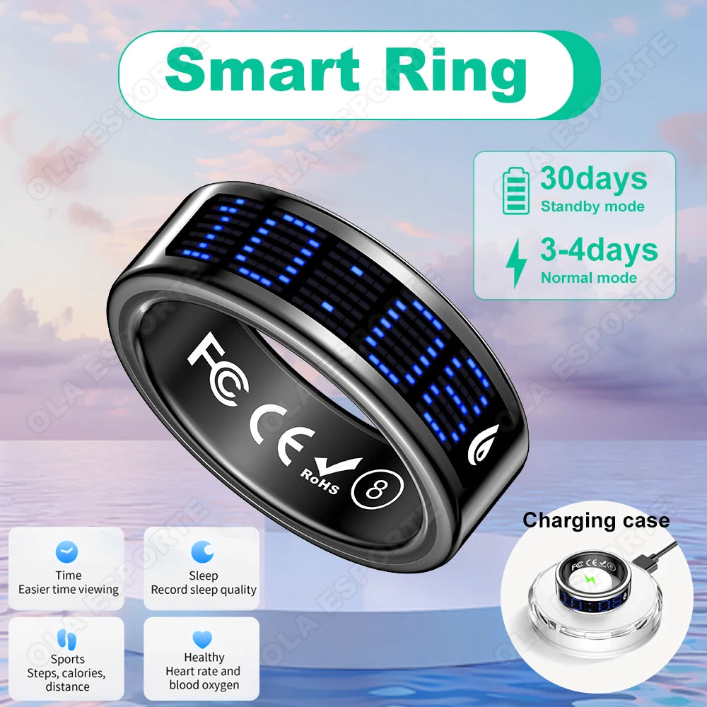 Smart Ring With Digital Display And Real Time Health Monitoring