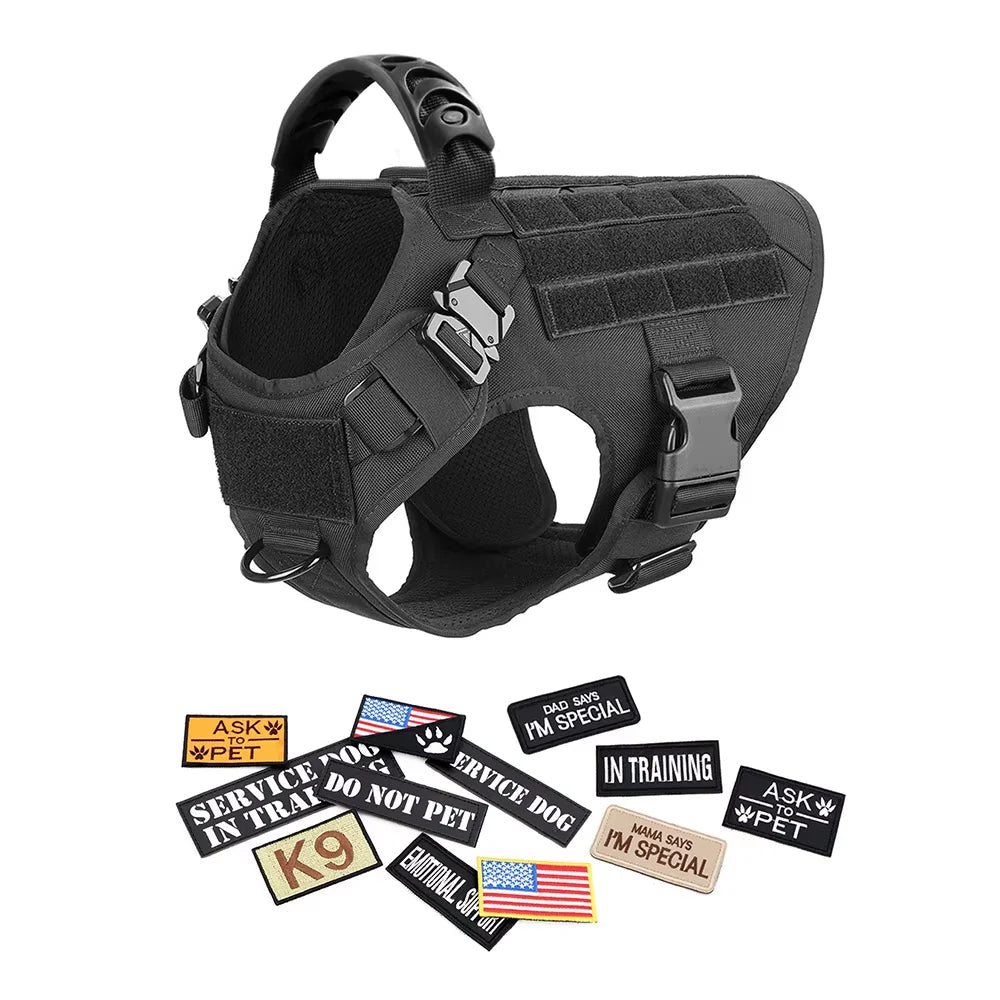 PETRAVEL Tactical Dog Harness Vest With Quick Release Buckles
