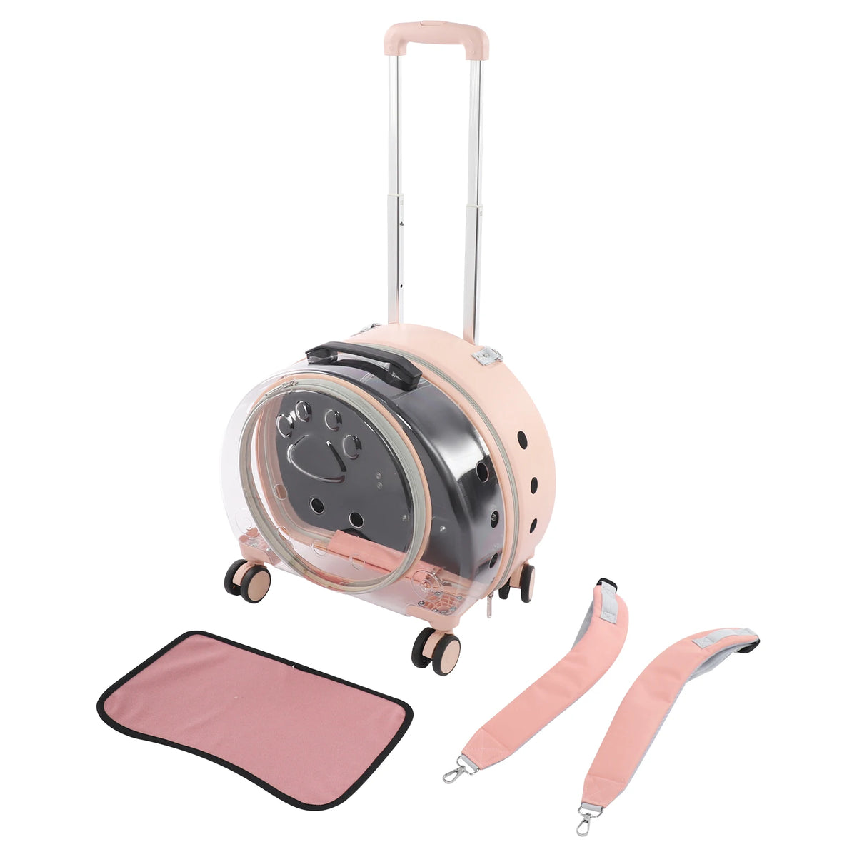 Transparent Acrylic Pet Carrier With Wheels For Small Pets