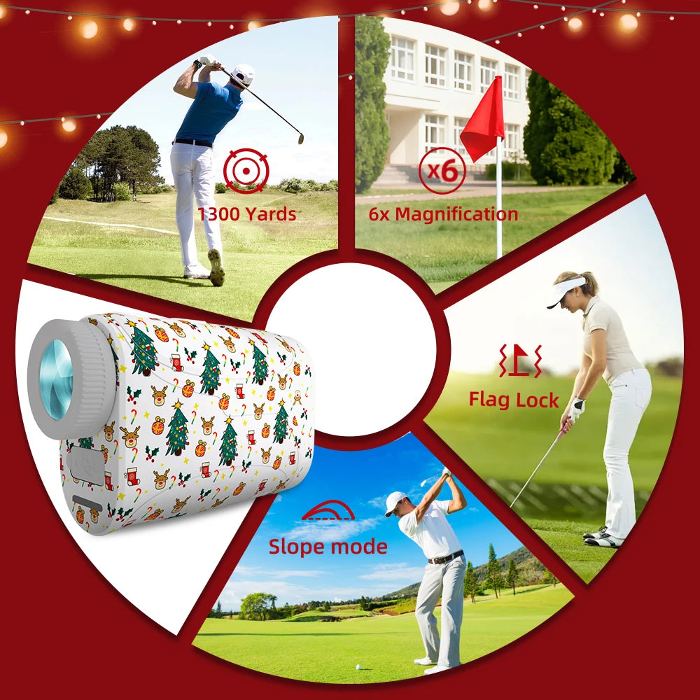 REVASRI Mini Golf Rangefinder 6x Magnification Flag Lock Slope Compensation