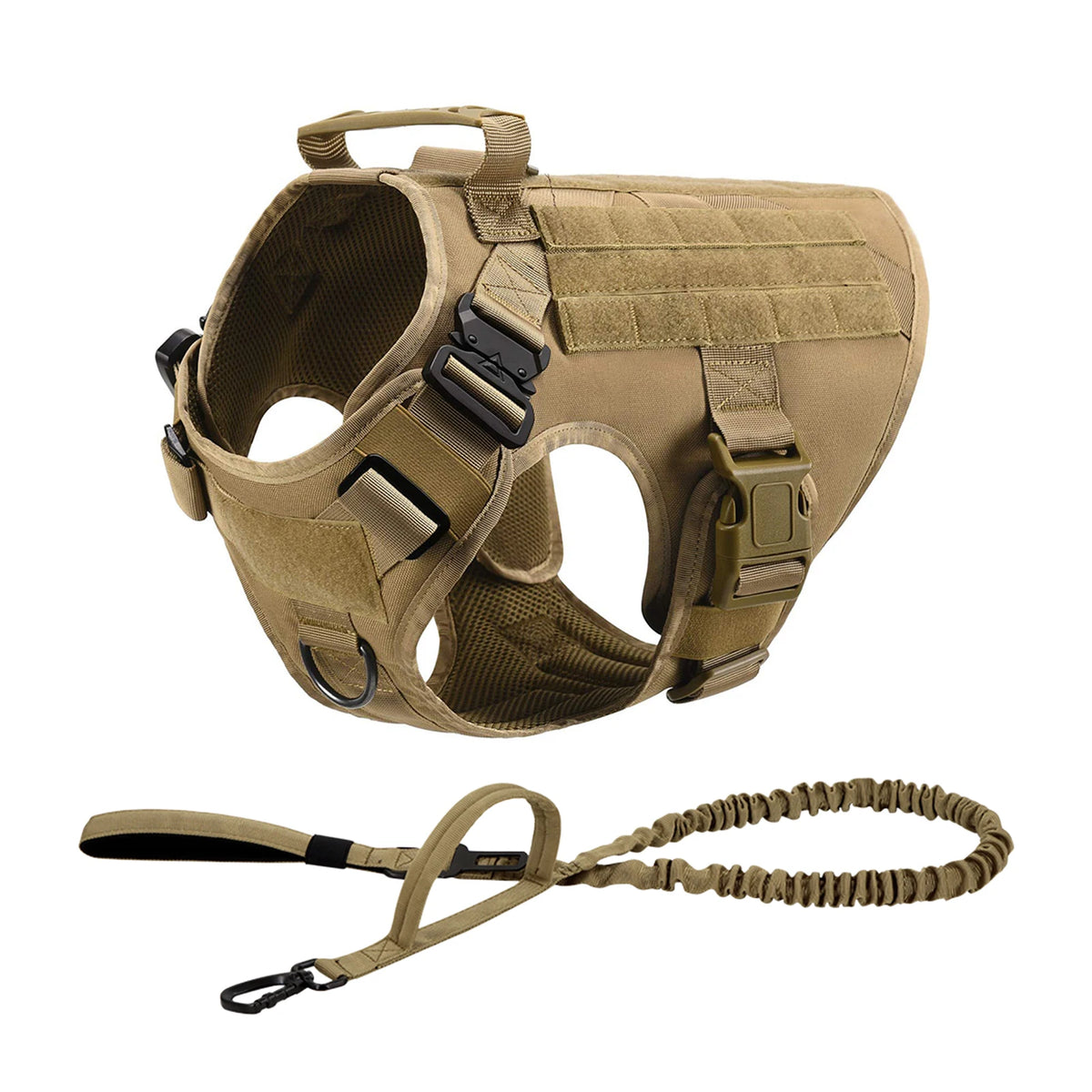 PETRAVEL Tactical Molle Dog Harness With Quick Release Buckle