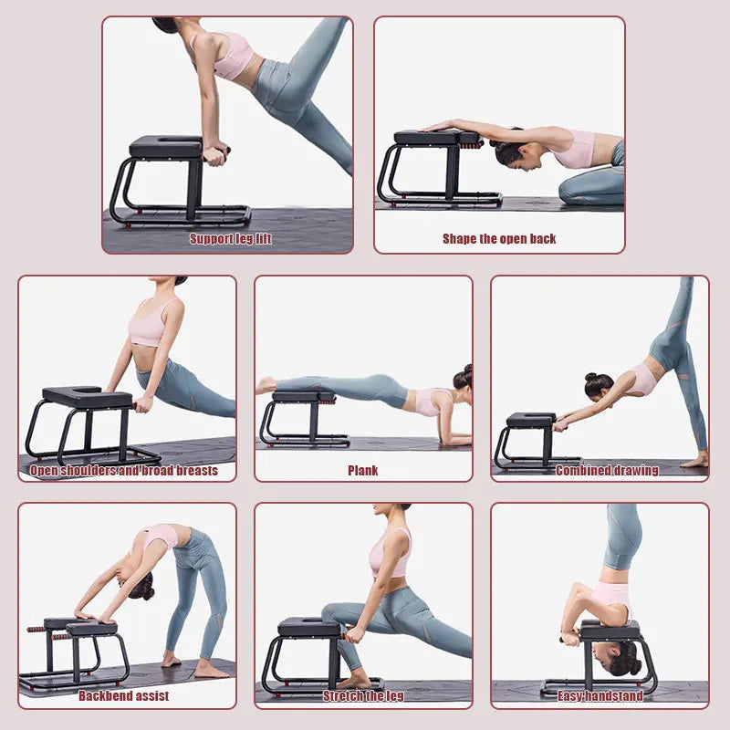 KBQ Inverted Stool Yoga Headrest Bench With Double Armrest