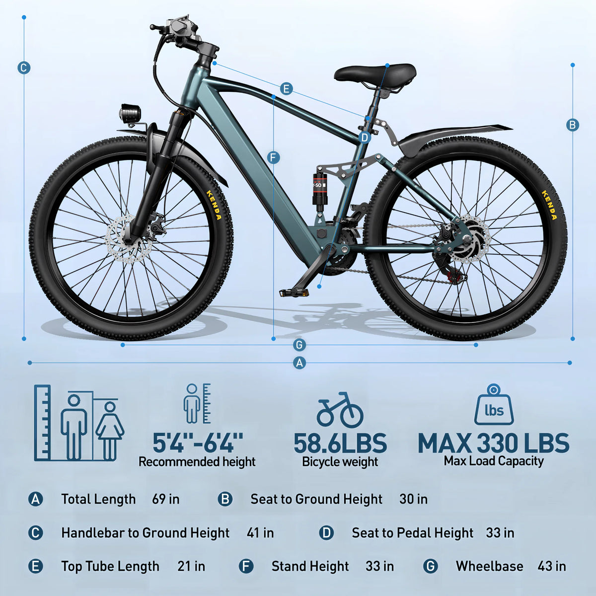 Eoeotwo Full Suspension Electric Mountain Bike For Adults