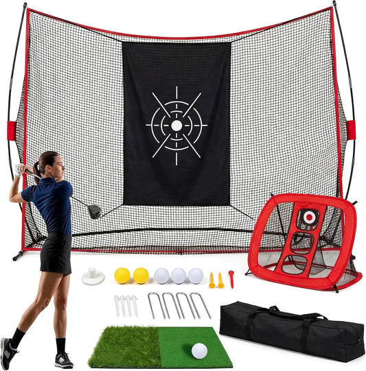 Tackleekii Foldable Golf Practice Net With Carry Bag