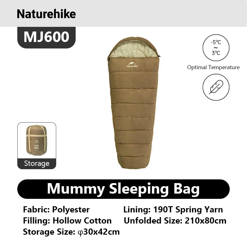 Naturehike Mummy Sleeping Bag Adult Winter Warm Outdoor Camping Gear