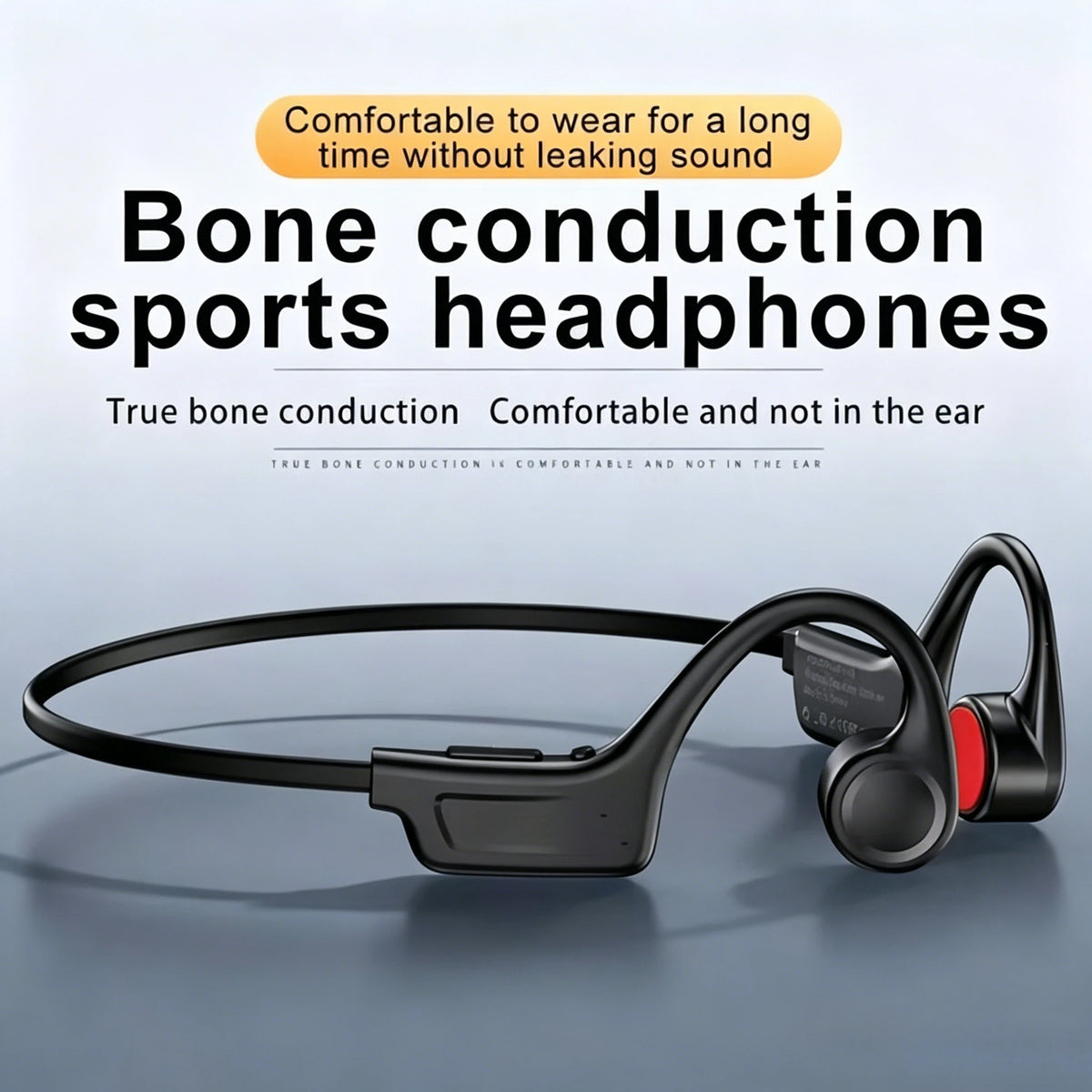 Open Ear Bone Conduction Bluetooth Headphones With Mic For Sports