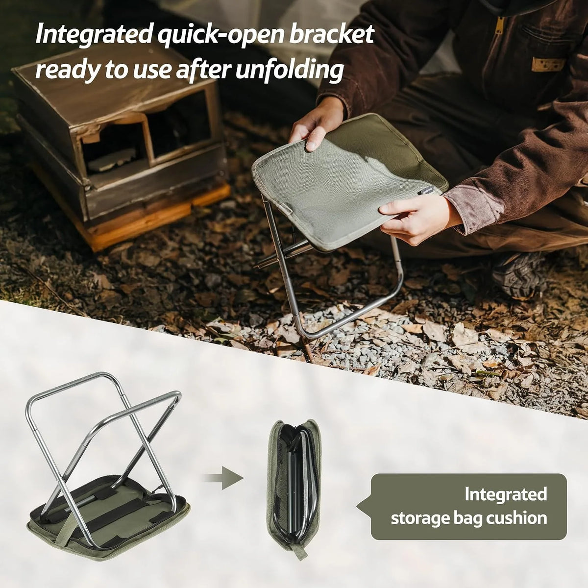 Naturehike Foldable Backpack Stool Lightweight Portable Outdoor Seat