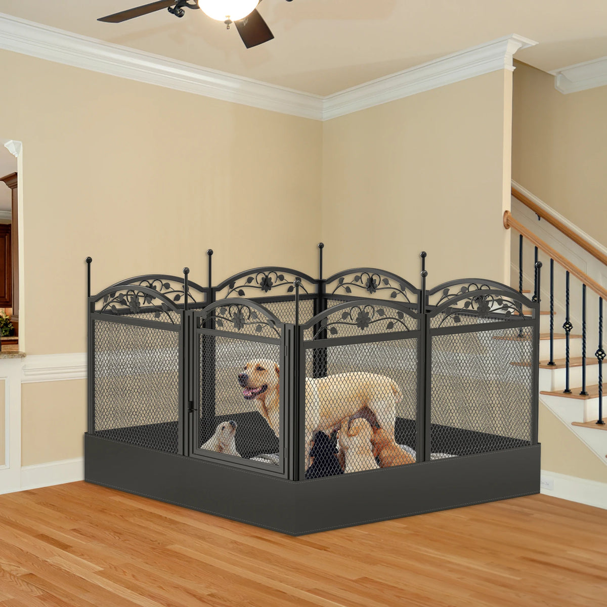 Bingopaw 8 Panel Metal Dog Playpen For Indoor Whelping Kennel