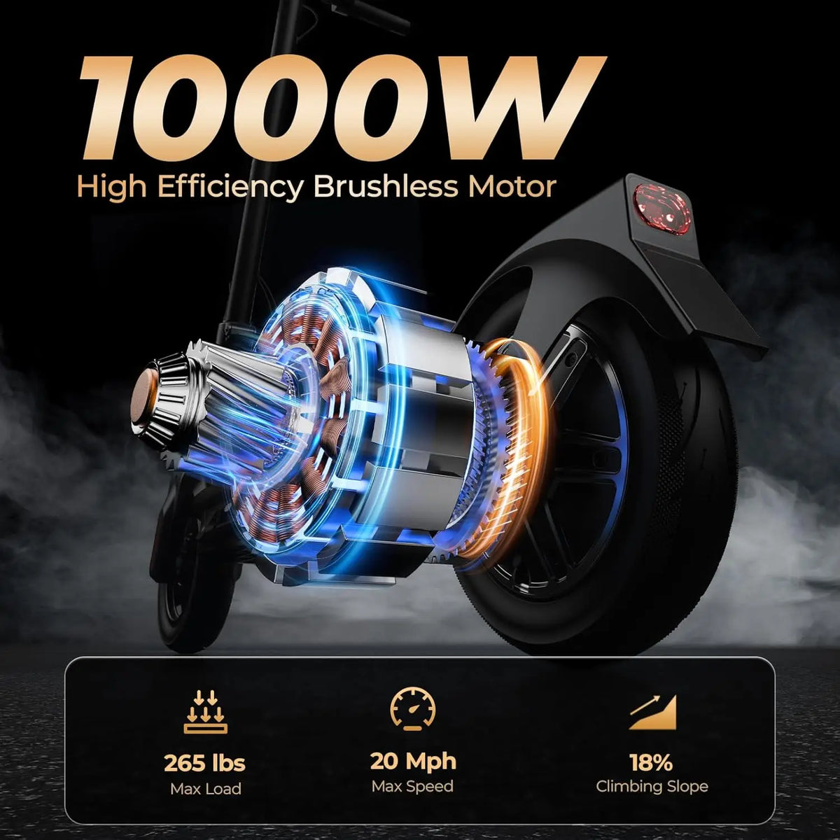 HeroPick 1000W Folding Electric Scooter With Forty Mile Range