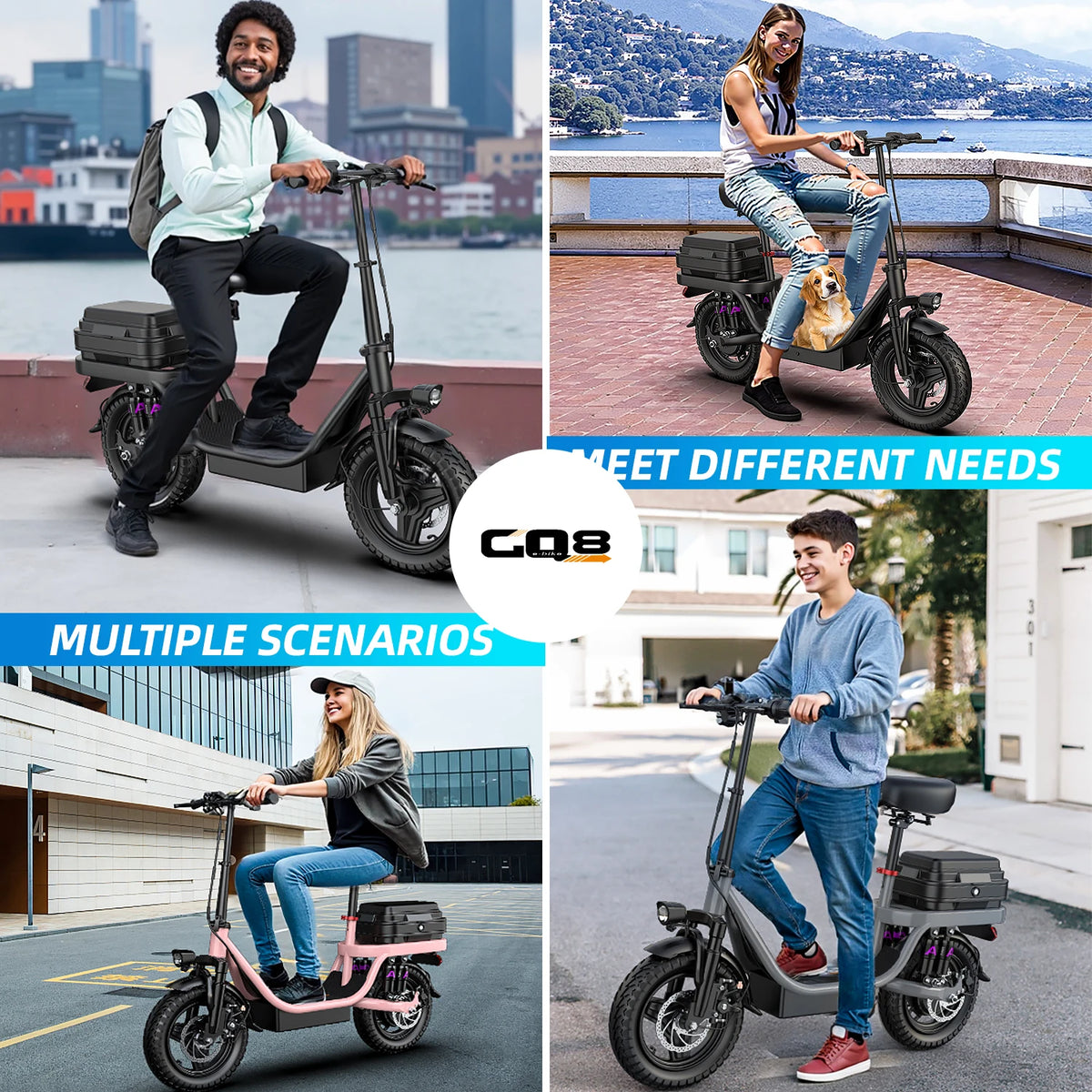 UPlee GQ8 500W Electric Bike Folding Fat Tire Adult Ebike