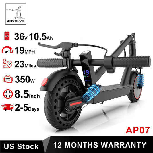 AOVOPRO Electric Scooter With Smart App And Shock Absorption