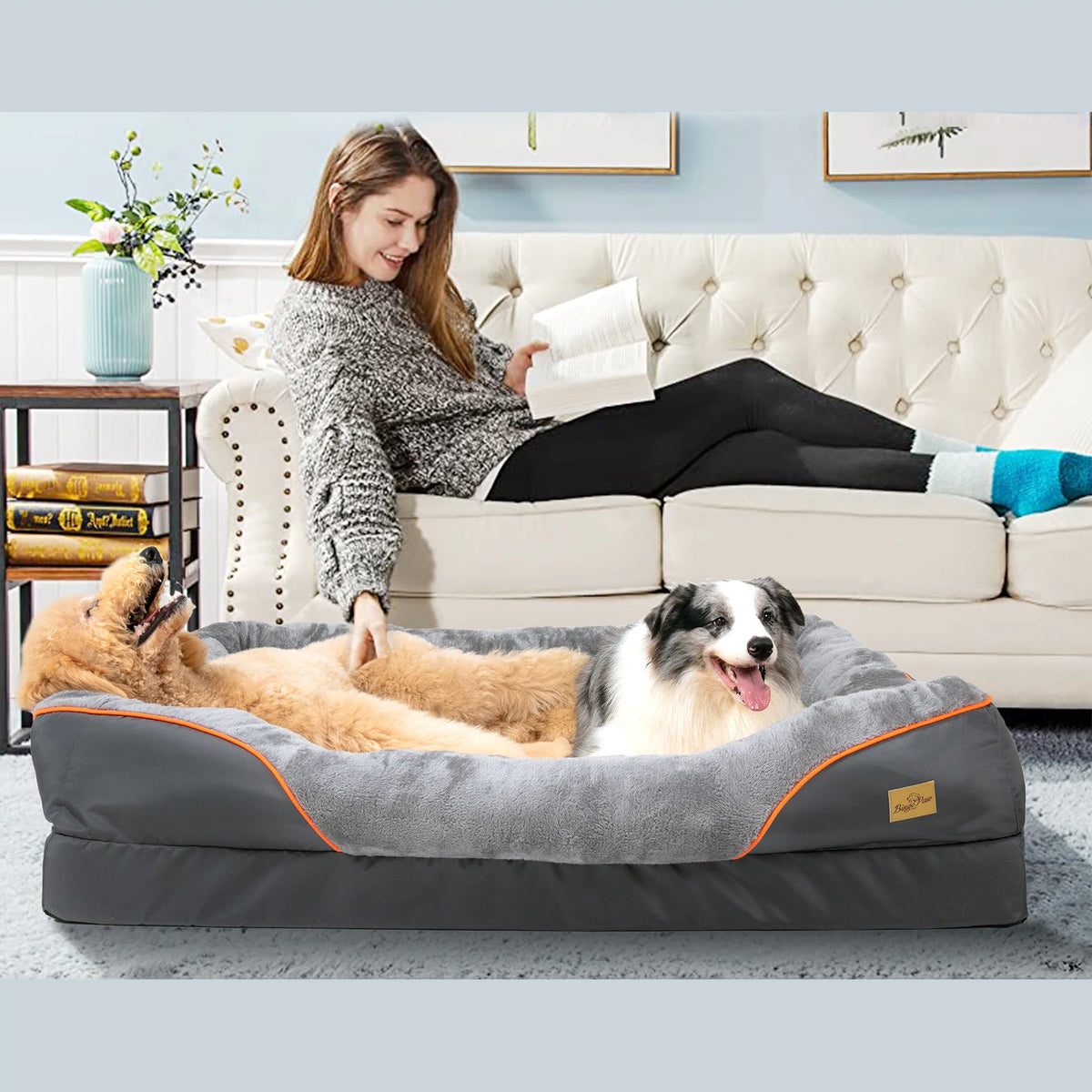 Bingopaw Soft Fleece Dog Bed Featuring Removable Washable Cover