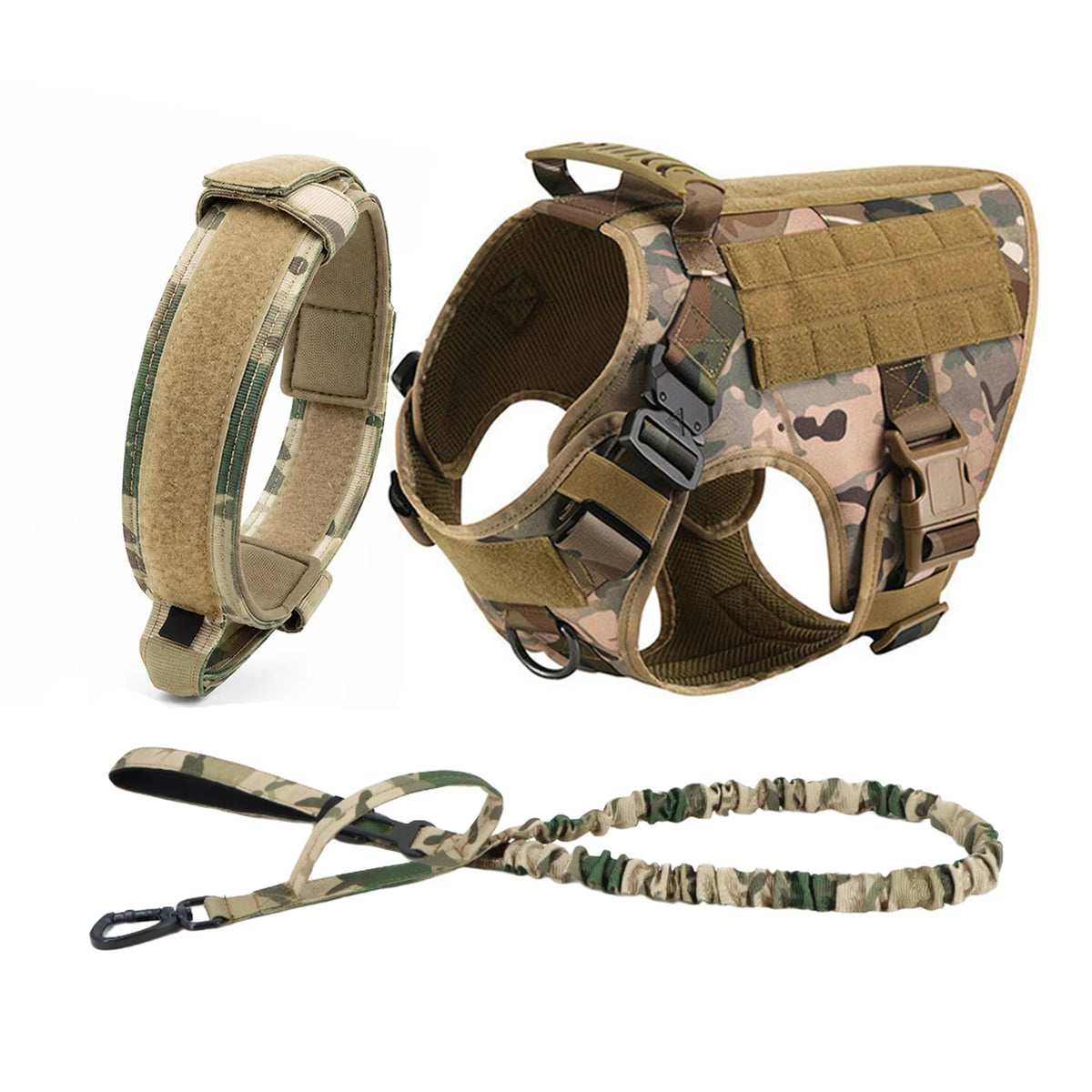 PETRAVEL Tactical Molle Dog Harness With Quick Release Buckle
