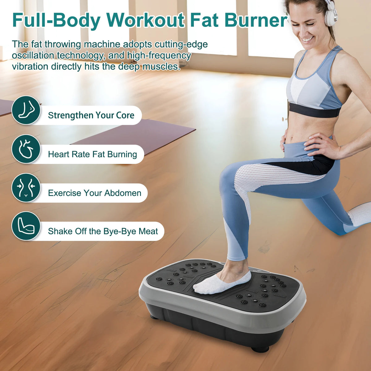 Portable Vibration Plate Exercise Machine For Home Fitness Workouts