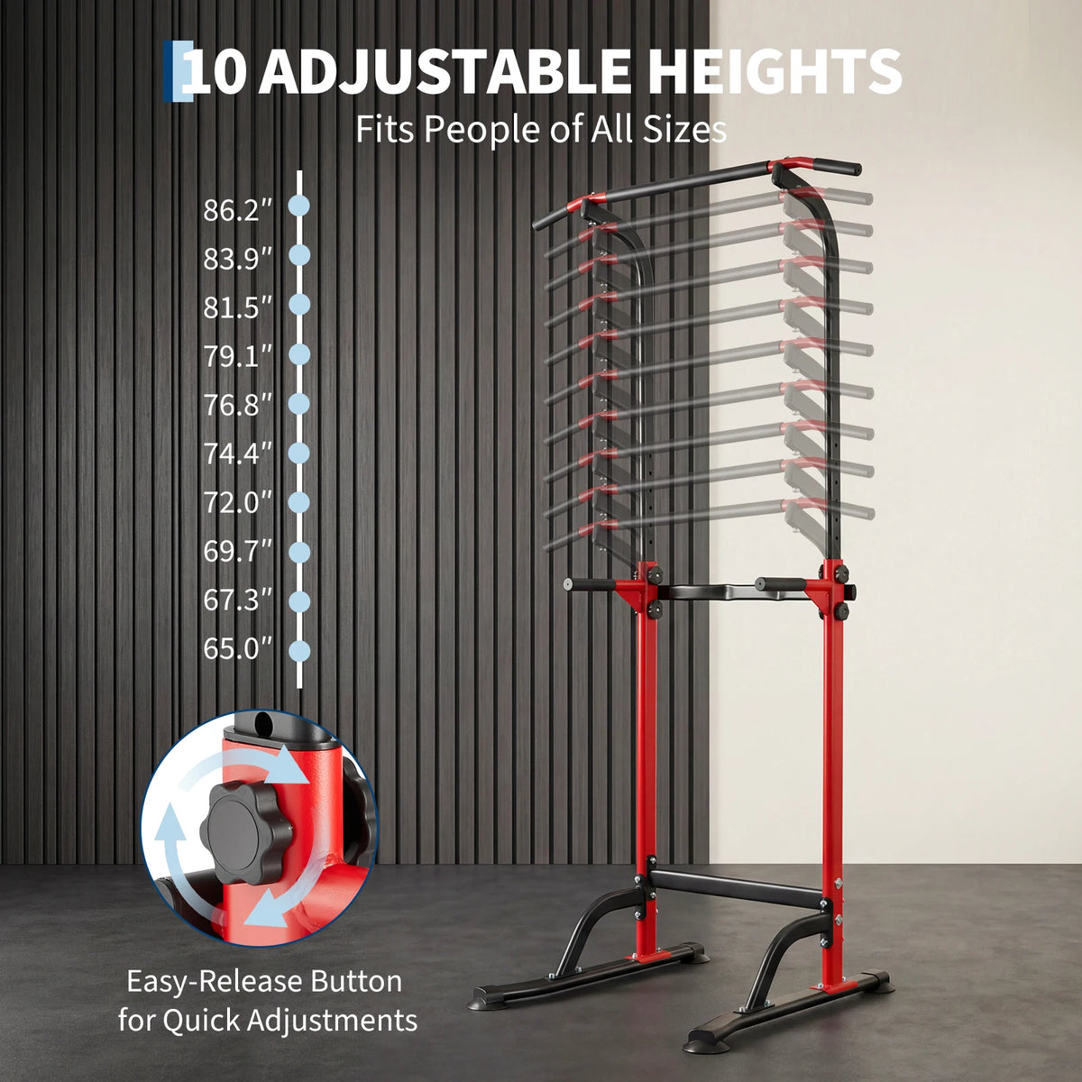 Adjustable Heavy Duty Power Tower For Pull Up And Dip Workout