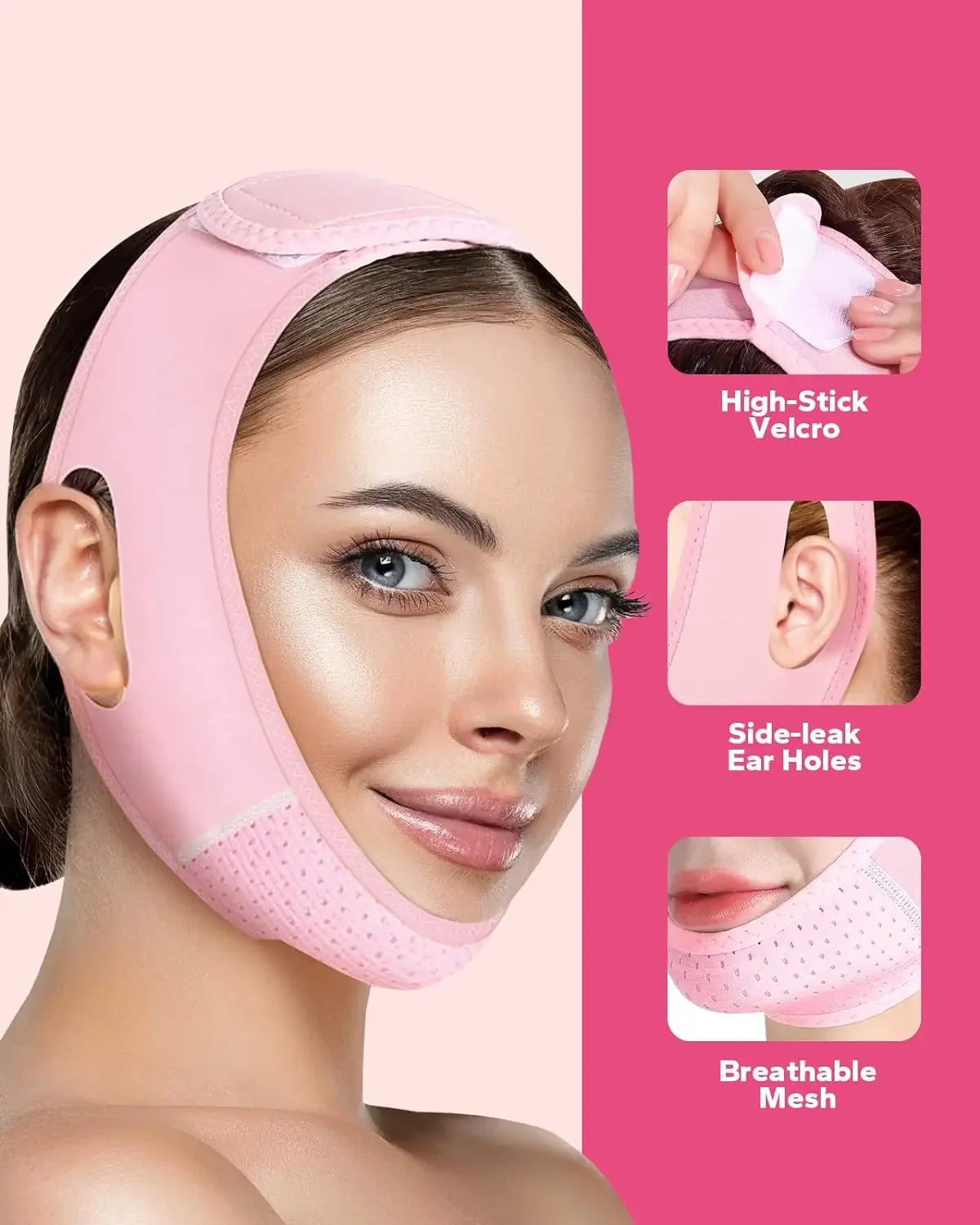 Comfortable V Shaped Facial Support Strap For Skin Care