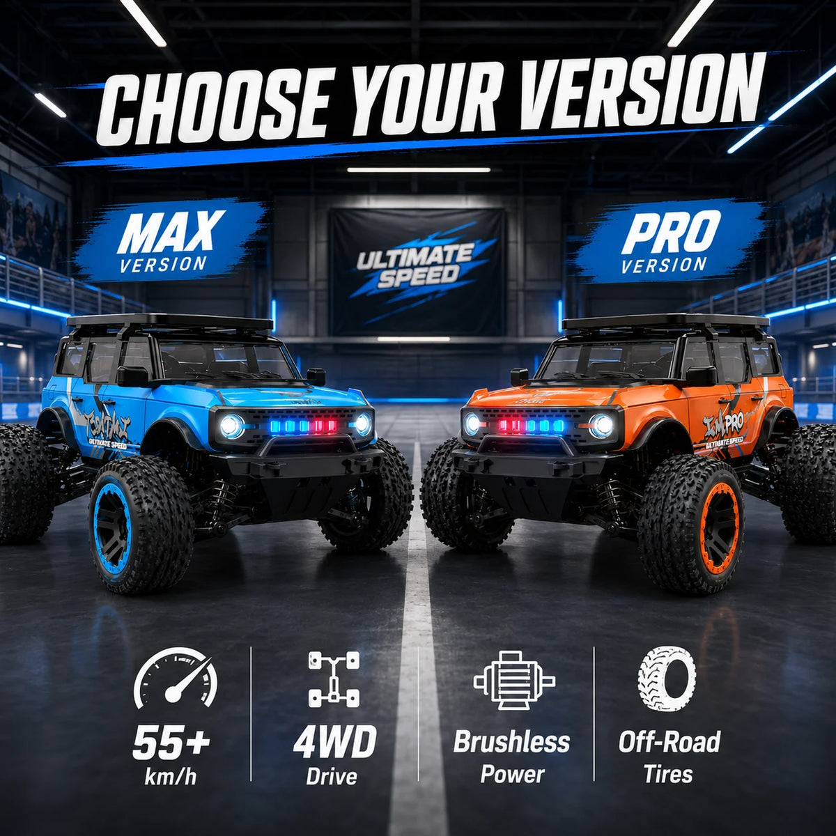 ZNLYRION 4WD RC Truck With Independent Suspension And LED Lights