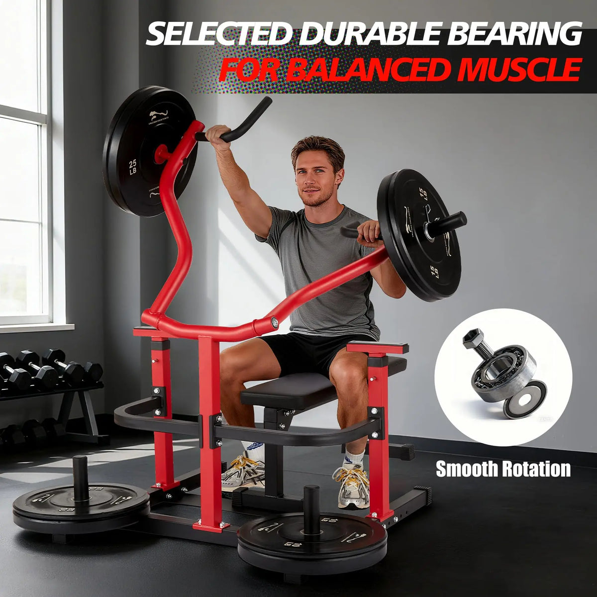 Adjustable Chest Press Machine With Converging Arms For Home Gym