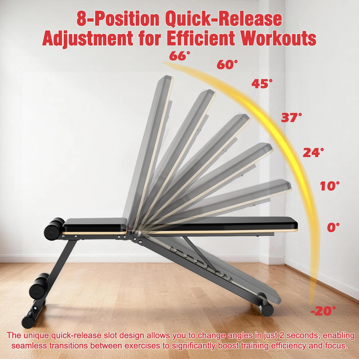 Multifunctional Adjustable Foldable Dumbbell Gym Weight Bench