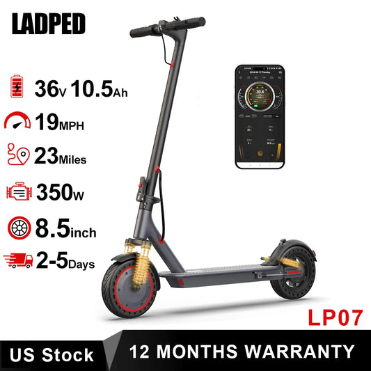 LADPED LP07 350W Electric Scooter 19mph App Control Dual Suspension