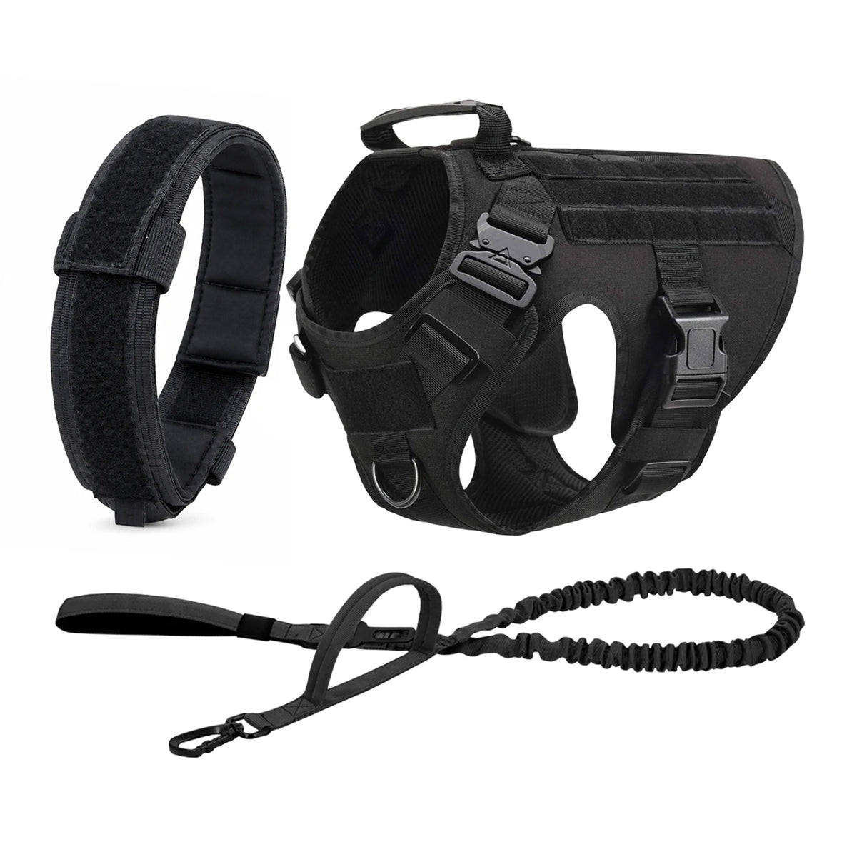 PETRAVEL Tactical Molle Dog Harness With Quick Release Buckle