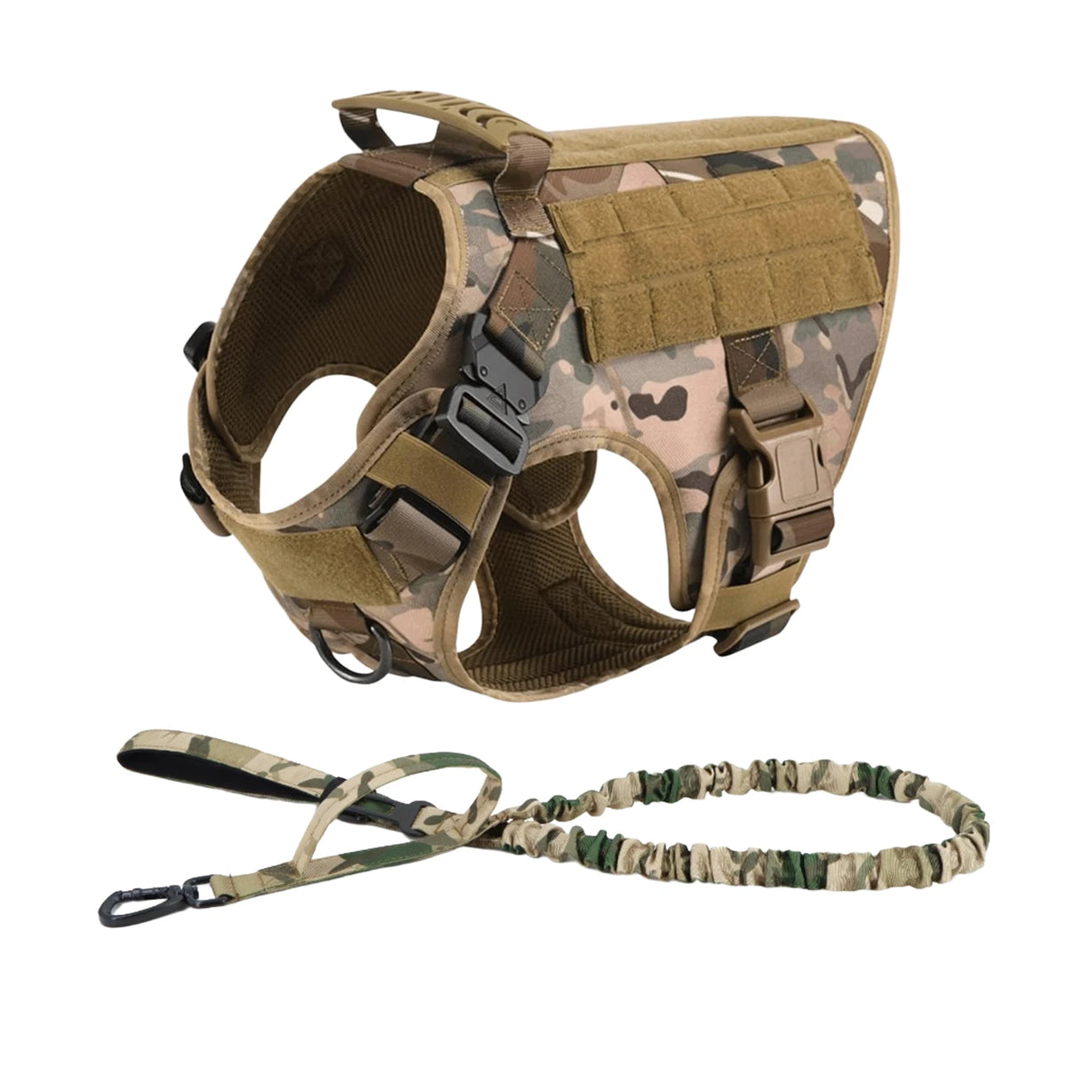 PETRAVEL Tactical Molle Dog Harness With Quick Release Buckle