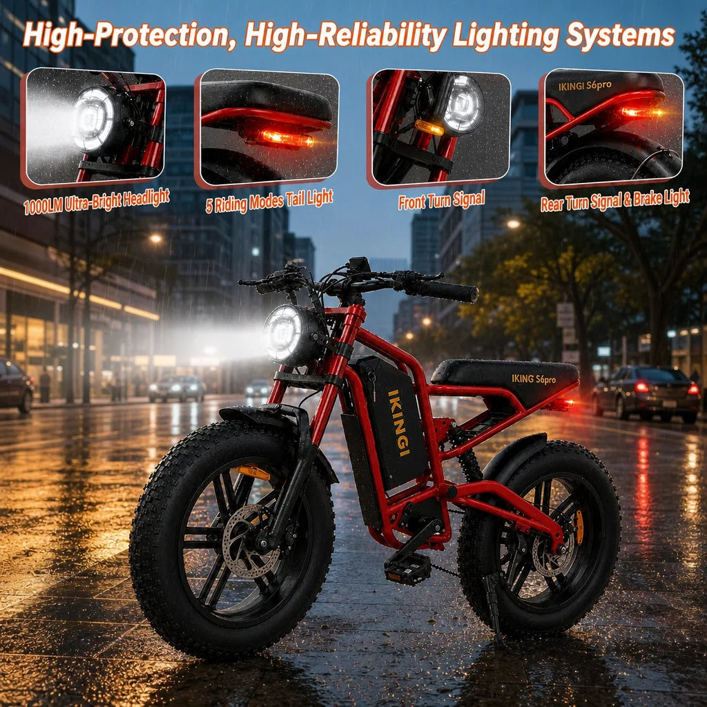 Ikingi S6Pro 1000W Peak Electric All Terrain Bicycle With Suspension