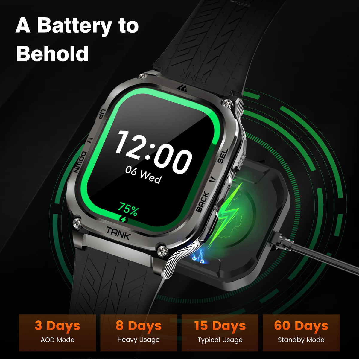 KOSPET TANK M3 Smartwatch With Fitness Tracking And Bluetooth
