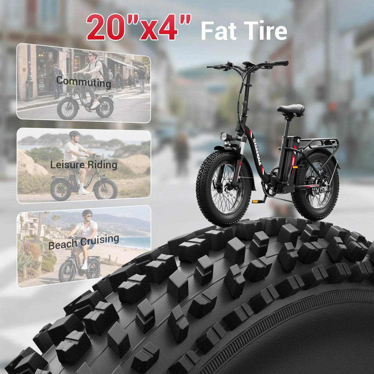 Eilleo Spacewalk Folding Electric Bike With Removable Battery